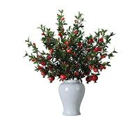 Fiori e frutti di melograno finto, fiori decorativi in pentola di fiori in ceramica, bellissimo bonsai di melograno artificiale per decorazioni, ufficio o area pubblica Centrotavola da ufficio festa
