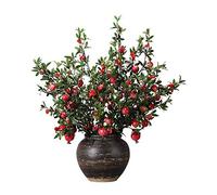 Fiori e frutti di melograno finto, fiori decorativi in pentola di fiori in ceramica, bellissimo bonsai di melograno artificiale per decorazioni, ufficio o area pubblica Centrotavola da ufficio