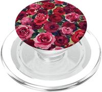Fiori e petali cremisi - Elegante motivo senza cuciture PopSockets PopGrip per MagSafe
