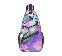 Fiori Farfalla colorata Hd Borsa a tracolla per pesci di carpa rossa giapponese, zaino a tracolla causale zaino a tracolla per donna uomo escursionismo viaggio