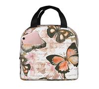 Fiori Farfalle Borsa termica per il pranzo per le donne Contenitore per il pranzo riutilizzabile Contenitori per alimenti per uomo Borse termiche portatili Borsa per snack riutilizzabile per ragazze R