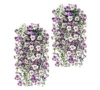 Fiori finti - Decorazioni per la casa artificiali realistiche | Petali vivaci resistenti alle intemperie con fogliame verdeggiante, accenti botanici resistenti ai raggi UV, verde da giardino per casa,