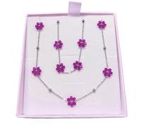 Fiori Fiorellini Collana Finissima Girocollo e Bracciale Cristalli Donna Acciaio