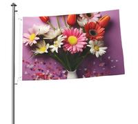 Fiori freschi Bandiera 2 x 3 Ft Stampa su entrambi i lati Bandiere da giardino Bandiera da cortile per esterni Bandiere per vacanze Banner regalo con occhielli Sfondo fotografico per interni ed