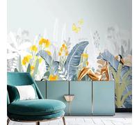 Fiori Freschi Belli E Sognanti Uccelli Farfalle Carta Da Parati 3D Seta lusso Studio Sala Pranzo Divano Camera Per Mobili Letto Soggiorno Tv Muro-200cm×140cm