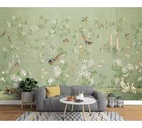 Fiori Freschi Dipinti A Mano Nostalgia Degli Uccelli Da Giardino 3D Carta Da Parati Lusso Casa Soggiorno Divano Mobili Floreale Camera Letto TV Sfondo Muro-430cm×300cm