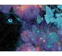 Fiori Gatto Nero, 1000 Pezzi Puzzle Classici, per Adulti YHPGL6-368 | Sfida Impossibile, Divertente Stimolante Puzzle per Gioco Familiare, Decorativo Murale Unica, Regalo per Amanti dei Puzzles