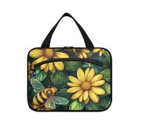 Fiori gialli Api Foglie Verdi Spring_4 Hanging Bag Borsa da viaggio con Appeso con Gancio Designer Necessities Snack per Viaggi Must Haves Toilet kit de viaje para Mujer, Fiori Gialli Api Foglie Verdi