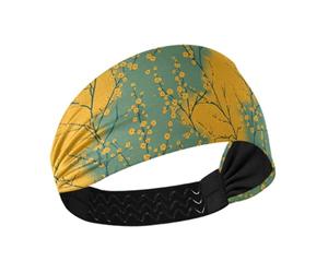 Fiori gialli Modello verde no slip palestra fasce per le donne Elastiche sudate fasce per il lavaggio viso Allenamenti Pallavolo bandas para el cabello deportivas
