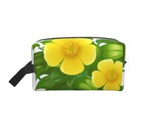 Fiori Gialli Nel Cespuglio Verde, Borsa per il trucco Borsa per cosmetici Borsa da viaggio portatile da viaggio Borsa per trucco Organizer