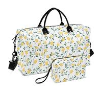 Fiori gialli Viti Verdi Decorativo Oversize Viaggio Duffel Bag Gym Bag con Toiletry Bag per Yoga Pieghevole Bolsa para viajar en Avion de Mujer