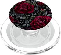 Fiori gotici rose gotiche rosse e nere alla moda floreale PopSockets PopGrip per MagSafe