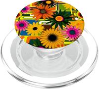 Fiori Groovy Margherite Girasoli Retro Vintage Arte Floreale PopSockets PopGrip per MagSafe