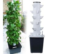 Fiori idrici, Sistema di Coltivazione idroponica Hydroponics Tower Garden - Kit for orto Erbe aromatiche da Interno con 30 baccelli, Pompa idratante, vasi a Rete, Timer Grow