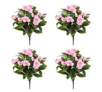 Fiori Impatiens Artificiali Realistici 4 Pezzi per Tutto l'anno Decorazione Este