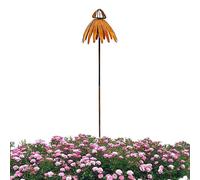 Fiori in metallo per esterni, 78 cm, resistenti alle intemperie, arrugginiti, paletti da giardino, per patio, sentiero, passerella, paesaggio, vacanze, feste, inaugurazione della casa