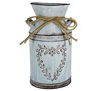 Fiori in Metallo - Vaso Rustico Stile Francese Paese Primitivo, Brocca Vintage, Secchio di Latta per La Decorazione Domestica e del Giardino