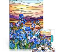 Fiori in vetro colorato puzzle 1000 pezzi per adulti Giocattoli che creano dipendenza e sfidano l'intelligenza del cervello Regali di Babbo Natale segreto 38x26cm