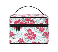 Fiori invernali rossi e blu, Borsa per il trucco Borsa per cosmetici Borsa da viaggio portatile da viaggio Astuccio per matite