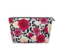 Fiori leopardati colorati, Borsa da toilette Borsa per trucco Borsa per cosmetici Borsa da toilette da viaggio portatile