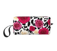 Fiori leopardati colorati, Borsa per il trucco Borsa per cosmetici Borsa da toilette da viaggio portatile Borsa per trucco Organizer