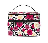 Fiori leopardati colorati, Borsa per il trucco Borsa per cosmetici Borsa da viaggio portatile da viaggio Astuccio per matite