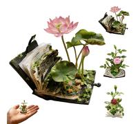 Fiori Libro In Miniatura, Decorazione Casa Delle Bambole Con Fiori Su Libro Aperto, Mini Ornamento Stile Fiaba, Accento Piante Mini Per Display E Foto Miniature (B)