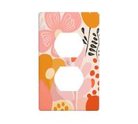 Fiori linee ondulate forme organiche copertura interruttore luce copertura decorativa 1 banda piastra da parete per cucina camera bagno dimensioni 7 x 11,4 cm