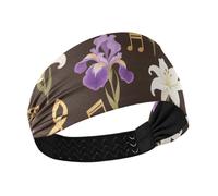 Fiori Musica Modello no Slip Donne Fasce per capelli Elastici Fasce per il sudore per Ciclismo make up tennis diadema para mujer