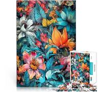 Fiori natura arte Puzzle 1000 pezzi per adolescenti Giocattoli che creano dipendenza e sfidano l'intelligenza del cervello con poster abbinato e foglio di quiz 38x26cm