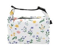 Fiori Orchidea Zinnia Hosta Bianco Ragazze Borse Pranzo Termiche Uomo Isolato Lunch Box per Ospedale Medico Personale, Fiori Orchidea Zinnia Hosta Bianco, one size