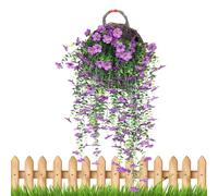 Fiori Pendenti Artificiali - Piante Faux | Piante False Resistenti | Fiori Di Gloria Del Mattino Artificiale | Gloria Del Mattino Falso | Greandery Di Piante Realistiche Coppia