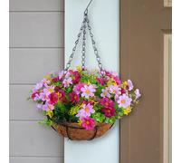 Fiori pensili artificiali in cesto fioriera pensile per prato patio balcone