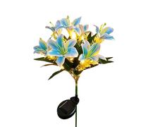 Fiori per esterni impermeabili,Sette teste gigli artificiali Illuminazione Arredamento con picchetto, paesaggio impermeabili - per Matrimonio Balcone Terrazza Cortile