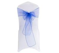Fiori per sedie, Bows Chair Cover Sash,Chair Sashes Organza Bow Tie Ribbon Knot Cover Seat Back Belt for Hotel Banquet Country Wedding Party Event Dining Decoration-Red