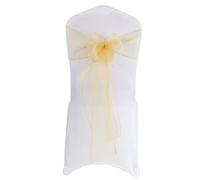 Fiori per sedie, Bows Chair Cover Sash,Chair Sashes Organza Bow Tie Ribbon Knot Cover Seat Back Belt for Hotel Banquet Country Wedding Party Event Dining Decoration-Red