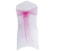 Fiori per sedie, Bows Chair Cover Sash,Chair Sashes Organza Bow Tie Ribbon Knot Cover Seat Back Belt for Hotel Banquet Country Wedding Party Event Dining Decoration-Red
