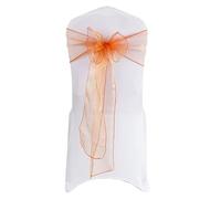 Fiori per sedie, Bows Chair Cover Sash,Chair Sashes Organza Bow Tie Ribbon Knot Cover Seat Back Belt for Hotel Banquet Country Wedding Party Event Dining Decoration-Red