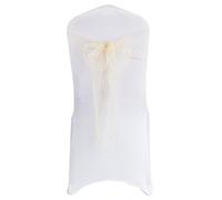 Fiori per sedie, Bows Chair Cover Sash,Chair Sashes Organza Bow Tie Ribbon Knot Cover Seat Back Belt for Hotel Banquet Country Wedding Party Event Dining Decoration-Red