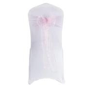 Fiori per sedie, Bows Chair Cover Sash,Chair Sashes Organza Bow Tie Ribbon Knot Cover Seat Back Belt for Hotel Banquet Country Wedding Party Event Dining Decoration-Red