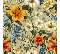 Fiori Piante Carta da Parati Autoadesiva 44x500 cm Dipinto Vintage Fiori Pellicola Adesiva per Mobili Impermeabile Carta Adesivo Ispessita Opaco Sticker per Muro Cucina Armadio Cassetto Scaffali