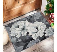 Fiori Piante Zerbino Trappola Sporco, Tappetino Antiscivolo Lavabile In Lavatrice, Raffinato Ed Elegante, Zerbino D'Ingresso Soft And Comfortable Per Cane, Ingresso, Port, 60 X 90 Cm Grigio