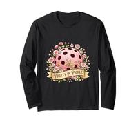 Fiori Pickleball Cuore Carino per Le Donne Maglia a Manica