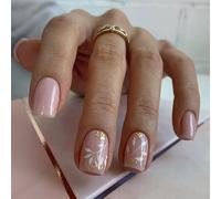 Fiori Premere Unghie Quadrate Corto False Coperture Full Bastone Accessori Per Chiodo Artificiali Acrificali Acrificiali Lucidi