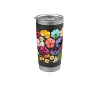 Fiori pressati Giardinaggio floreale Bicchiere termico in acciaio inox doppia parete