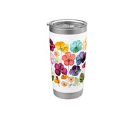 Fiori pressati Giardinaggio floreale Bicchiere termico in acciaio inox doppia parete