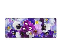 Fiori primaverili di Pasqua con viola del pensiero,Tappetino per mouse grande, da scrivania, per tastiera e computer, con base in gomma antiscivolo, 30 x 80 cm
