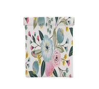 Fiori primaverili floreali Bellissimi colori dolci di foglie verdi di rosa rosa blu, Spremere il portafoglio superiore da donna Borsa portaoggetti Piccola portamonete Portamonete