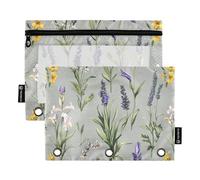 Fiori primaverili Iris fiore grigio matite borse cartelle 3 anelli per 3 fori raccoglitore sacchetti con 3 anelli per bambini forniture di cancelleria