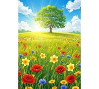 Fiori Puzzle 1500 Pezzi per Adulti e Ragazzi, Puzzles Classico, Puzzle Adulti 1500 pezzi Cielo Blu, Decorazione Casa, Idea Regalo Creativa e Divertente, Intrattenimento Antistress 87x57cm